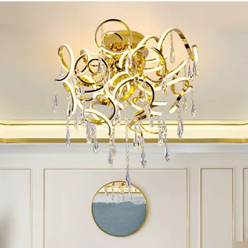 Moderný jednoduchý led luxusný luster reštaurácia obývacia izba dekorácie zlata, striebra, závesné svetlo, spálne, svietidlá