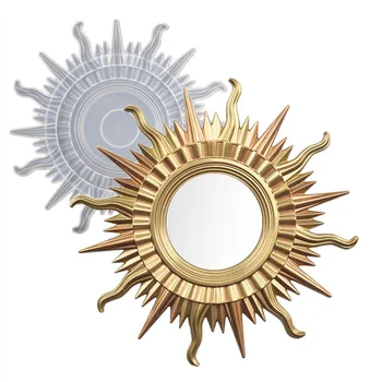 DIY Crystal Epoxidové Živice Formy Sun Disk Nepravidelný Zrkadlo Rám Formy Ornament Silikónové Formy Ručné Remeslá, Takže Nástroj Príslušenstvo
