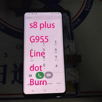 Jeden predávať Použité Line mŕtvom bode napáliť Pre Samsung Galaxy S8 plus G955 G955F G955FD LCD Displej Dotykový Displej Digitalizovať Č Rám