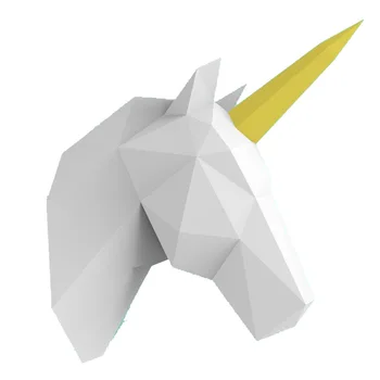 Unicorn Hlavu 3D Papier Model HOBBY Ručné Jednorožec Papiera Sochu Moderného Umenia Dekorácie Remesiel pre Obývacia Izba Domova