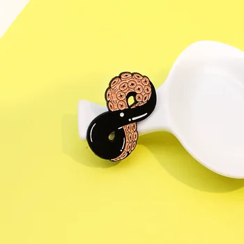 Móda tvorivosti cartoon potravín 8-tvarované smalt biscuit zliatiny brošňa fun all-zápas oblečenie taška pin punk šperky, darček pre priateľov
