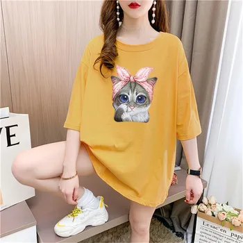 Harajuku Voľné Plus Veľkosť Tričko Ženy Malé Čerstvé T-shirt Letné Módne Tričko kórejský Top Tee Ženské Oblečenie Camisas Mujer