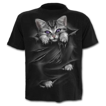 2021 nových mužov a žien univerzálny T-shirt 3D tlač T-shirt kreslených mačka tlače Hip-hop T-shirt streetwear mačka loversT-shirt