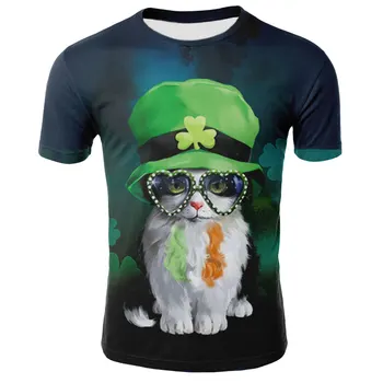 2021 nových mužov a žien univerzálny T-shirt 3D tlač T-shirt kreslených mačka tlače Hip-hop T-shirt streetwear mačka loversT-shirt