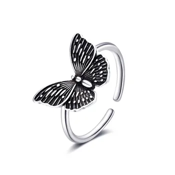 CIVI 221 Vintage Duté Motýľ Thai Krúžky Harajuku Gotický Prstene Pre Ženy Nastaviteľné Prstene, Svadobné Party Vyhlásenie Šperky