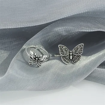 CIVI 221 Vintage Duté Motýľ Thai Krúžky Harajuku Gotický Prstene Pre Ženy Nastaviteľné Prstene, Svadobné Party Vyhlásenie Šperky
