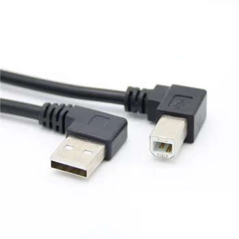 90 stupňov USB 2.0 A samec na USB B samec B typ BM pravý uhol tlačiareň, skener kábel BM uhol kábel najvyššej kvality 0,5 m 1m