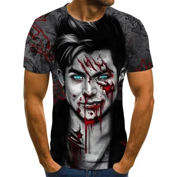 Nové Zombie T Shirt Mužov Hip-Hop Okrúhlym Výstrihom, Krátky Rukáv Streetwear Topy Tees Bežné 3D Tlač horor T-shirt Oblečenie