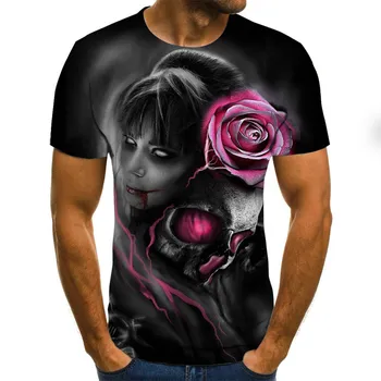 Nové Zombie T Shirt Mužov Hip-Hop Okrúhlym Výstrihom, Krátky Rukáv Streetwear Topy Tees Bežné 3D Tlač horor T-shirt Oblečenie
