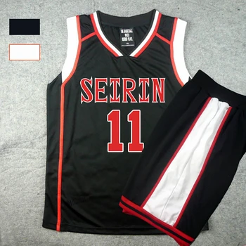 Anime Kuroko no Kôš/Basuke SEIRIN Školského Basketbale Jednotné Mužov Jersey Biela Čierna Športové Tričko Šortky Cosplay Kostým