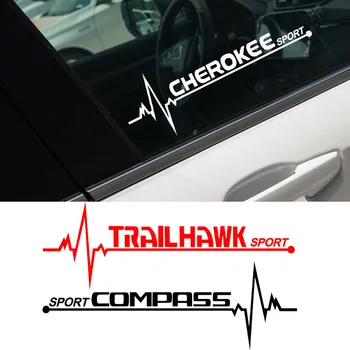 2 KS Auto Samolepky Bočné Okno Cool Obtlačky Pre Jeep Compass Cherokee Trailhawk