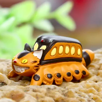 Štúdio Ghibli Anime Totoro Mačka Autobus Figúrka Stôl Ornament Model Rozprávková Záhrada Moss Miniatúrne Hračky Malý Dom Dekorácie Príslušenstvo