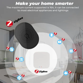 Smart 16A 10A Zigbee Prepnite Vypínač LED Svetlo Podporuje 2 Spôsob Kontroly Smart Home Pracuje S Alexa Domovská stránka Google Smart App Život