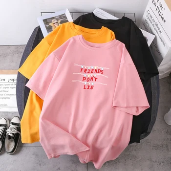 Tlač T-shirts Žena Podivné Veci Anime Módne Letné Lady Hip Hop Oblečenie Krátky Rukáv Kolo Krku Tees Streetwear Žena