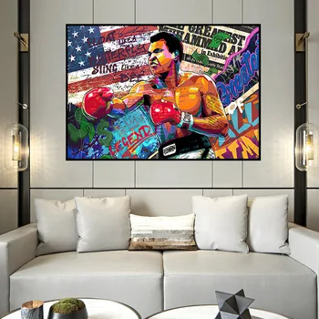 Graffiti Art Bojovník, Silný Boxer Bullfight Obrázky Plátno na Maľovanie olejomaľba Moderné Plagát na Stenu Umenie inLivingroom Domova
