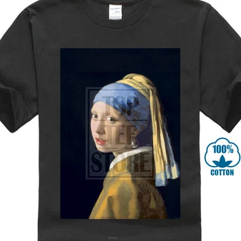 Dievča S Pearl Náušnice Johannes Vermeer Maľovanie 2018 Prispôsobiť T Shirt Mužov Bežné Bavlnené Letné Trend Doprava Zadarmo Lete
