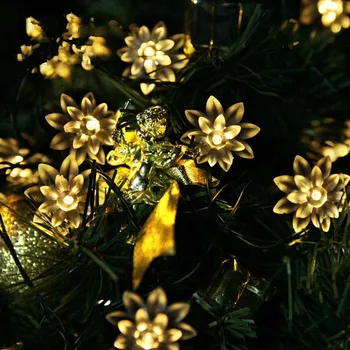 5M LED Lotus Slnečné Svetlo String Ligotať Rozprávková Záhrada Nepremokavé Vonkajšie Nádvorie Garland Svadobné, Vianočné Party Dekorácie