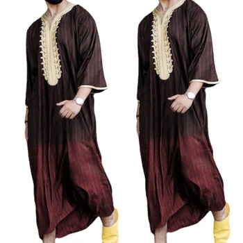 Moslimské Jubba Thobe Oblečenie Mužov Hoodie Ramadánu Župan Kaftan Abaya Dubaj Turecko-Islamské Oblečenie Muž Príležitostné Voľné Župan