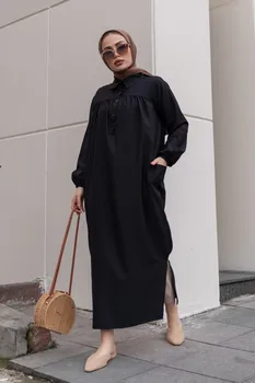 Dlho Moslimských Tunika Islamské Oblečenie Moslimských Módne Abaya Kaftan Turecko, Dubaj Bežné Dámy Kaftan Blusas Lete Femme Košieľka