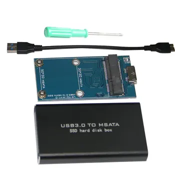 LS-721M Ziskové USB 3.0 rozhraním MSATA SSD Pevný Disk Box Pre 3060/3042 Počítač PC, Notebook Externá Pamäť S Káblom