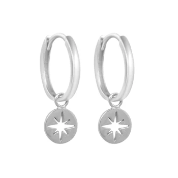 Aide Módne 925 Sterling Silver Star Hoop Náušnice Stohovateľné Minimalistický Bohemia Šperky pre Ženy Náušnice Strany Darček Pendientes