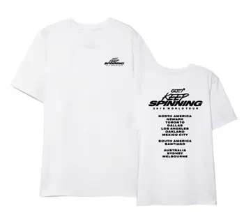 Letné štýl kpop got7 udržať spinning koncert severoamerických mestách tlač tričko unisex o krk krátky rukáv got7 t-shirt