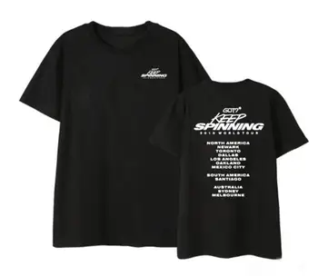 Letné štýl kpop got7 udržať spinning koncert severoamerických mestách tlač tričko unisex o krk krátky rukáv got7 t-shirt