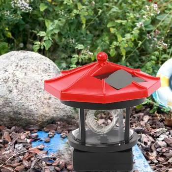 Unikátne LED Solárne Maják Nepremokavé 360 Stupňové Otáčanie Socha Lampa Sprievodca Svetlo Vonku Na Záhrade, na Dvore Vonkajší Dekor