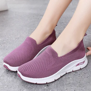 Nový legged lenivý športové topánky dámske ľahké a pohodlné bežecké čisté topánky dámske na voľný čas módne lietajúce topánky