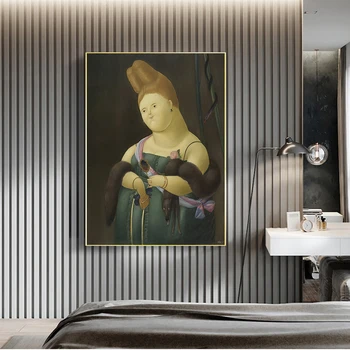 Plagáty graffiti nástenné maľby Mona Lisa vtip na plátne portrét plagáty ozdobu steny zdobia domácnosti