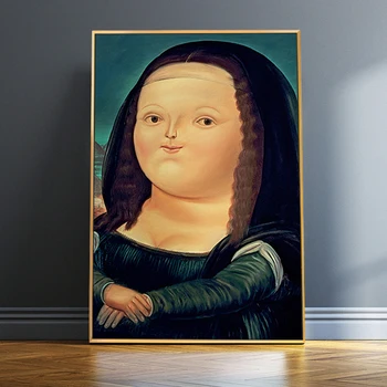 Plagáty graffiti nástenné maľby Mona Lisa vtip na plátne portrét plagáty ozdobu steny zdobia domácnosti