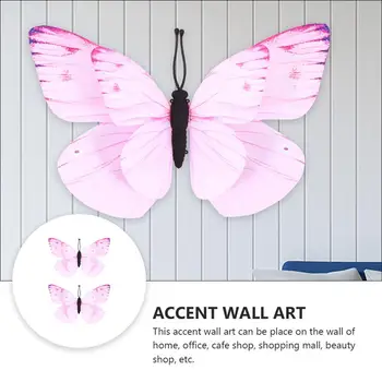 2 ks 30 cm Motýle Wall Art Dekorácie Dvojité Krídlo Magnetické Nálepky Ornament, Pre Domáce Dekorácie
