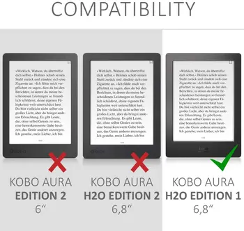 Prípad pre Kobo Aura H2O, Kobo 6.8 Palec E-book Vodotesný Kryt Magnetické E-reader Funda Capa Pokožky Shell
