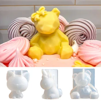 3D Silikónové Formy DIY Geometrie Stereo Medveď, Jeleň Mačka Orangutan Zvierat Formy Ornament Formy Cake Decoration Nástroje Tortu Nástroj 2021 Nové