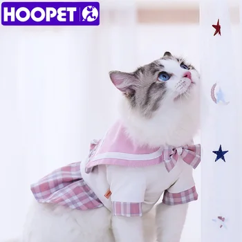 HOOPET Navy štýl Cuate Mačka Šaty Dievča Malý Pes Sukne Pet Oblečenie Letné Jar Mačky Šaty Šteňa Oblečenie