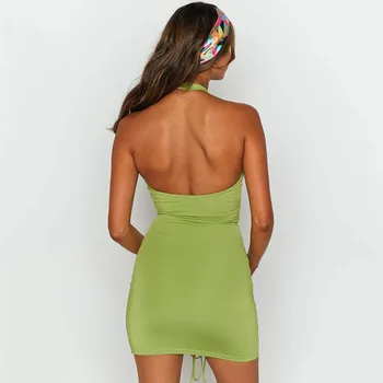 Sibybo Sexy Off-ramenný Letné Šaty Žien s uväzovaním za Backless Party Šaty Femme Šnúrkou Skladaný Bodycon Šaty Krátke Vestidos