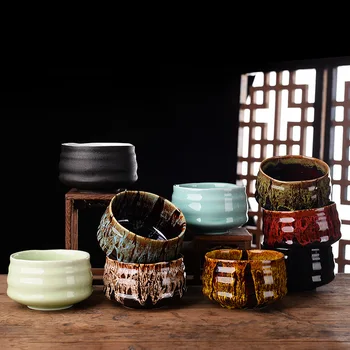 Moderné tvorivé matcha misy Japonský kameniny teacup ručné kanvica prietok glazúra čaj nastaviť pece zmeniť keramiky pohár teaware LB70101