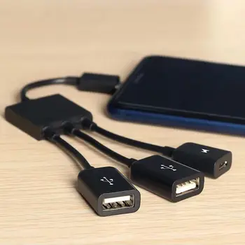 3 V 1 Mikro OTG USB Port Hry, Myši, Klávesnice, Adaptér, Kábel Pre Samsung Galaxy Android Tabletu, Inteligentného Telefónu Prevodníky Čierna