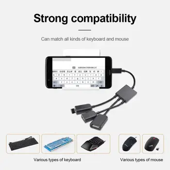 3 V 1 Mikro OTG USB Port Hry, Myši, Klávesnice, Adaptér, Kábel Pre Samsung Galaxy Android Tabletu, Inteligentného Telefónu Prevodníky Čierna