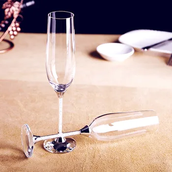 Kreatívne Svadobné poháre na Víno, pohár jedinečný Šampanské Flauty Kryštalické Strany Darček Opekať Sklo Fire Crystal Výročie