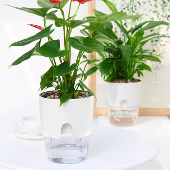 Plastové Zalievanie Kvetináč Ručné Samostatne Zalievanie Rastlín Kvetináče S Automatickým Vody Nádoby Domácej Záhrade Dekor Okrúhly Kvetináč