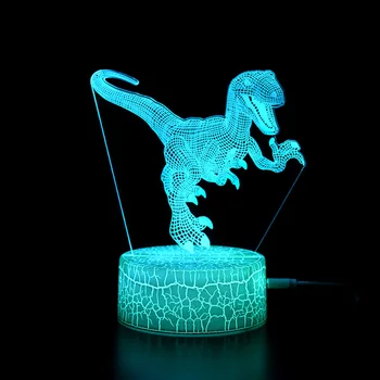 3D Deti Nočné Svetlo Cute Izba Dekor Lampy, Akryl Dino Medveď Tabuľka Nočná Lampa Chirldren je Dar Svadobné Party Dekorácie Svetla