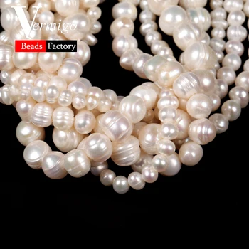 Prirodzené Biele Korálky, Perly Sladkovodné Perly Nearround Korálky pre Šperky, Takže Diy Náramok, Náhrdelník 4 mm-10 mm