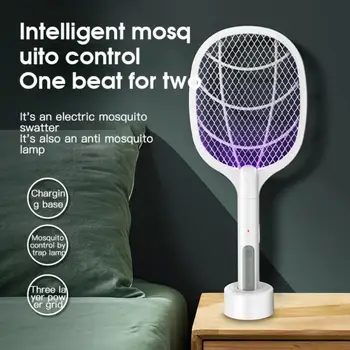 Dva-v-Jednom 6 LED Pasce Mosquito Killer Lampa 3000V Elektrické Chybu Zapper USB Nabíjateľné Lete Anti Lietať Plácačka Pasce Muchy Hmyzu