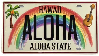 Angeloken Nové Retro Vintage špz Havajské Aloha Štátu Tin Prihláste sa pre Domova Stenu Doska 6