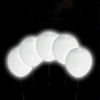 5 ks LED Balón Svietiace Svetlo loptu 12 Palcov Biely Latex rozsvieti Balón Balón narodeninovej party Dovolenku, Svadbu, Výzdoba Dodávky