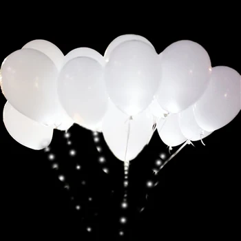 5 ks LED Balón Svietiace Svetlo loptu 12 Palcov Biely Latex rozsvieti Balón Balón narodeninovej party Dovolenku, Svadbu, Výzdoba Dodávky