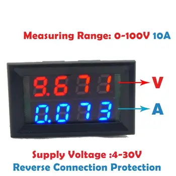 DC 0-100V 10A Digitálny Voltmeter Ammeter 0.28