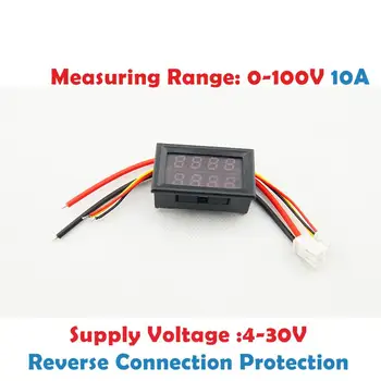 DC 0-100V 10A Digitálny Voltmeter Ammeter 0.28
