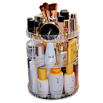 360 stupňové otáčanie transparentné akrylátové kozmetické úložný box módne rotujúce multifunkčné vymeniteľné make-up úložný box